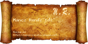 Mancz Renátó névjegykártya